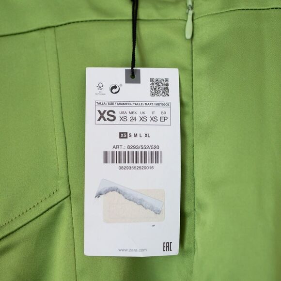 NEW Blogger Fave Viral Zara Lime Green Bustier Corset Push Up Satin Midi Dress - Picture 9 of 15